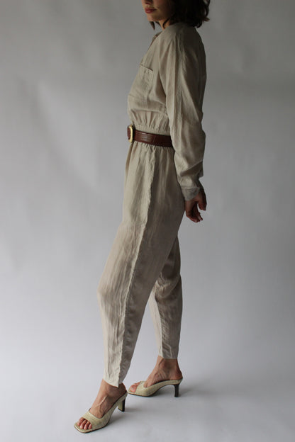 Vintage Diane Gilman Silk Dolman Sleeve Jumpsuit