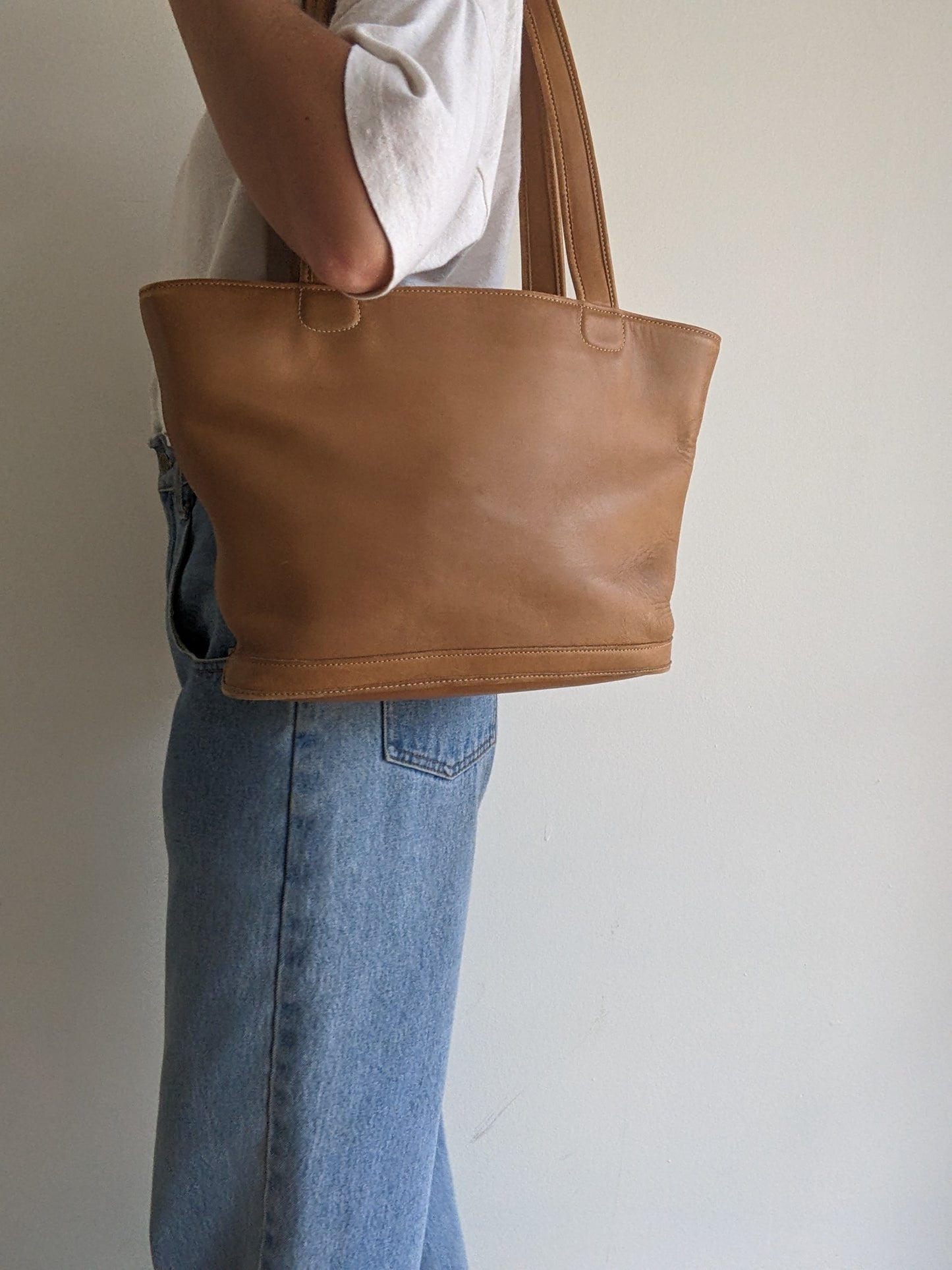 Vintage Coach British Tan Leather Tote