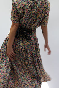 Vintage Floral & Polka Dot Swing Dress