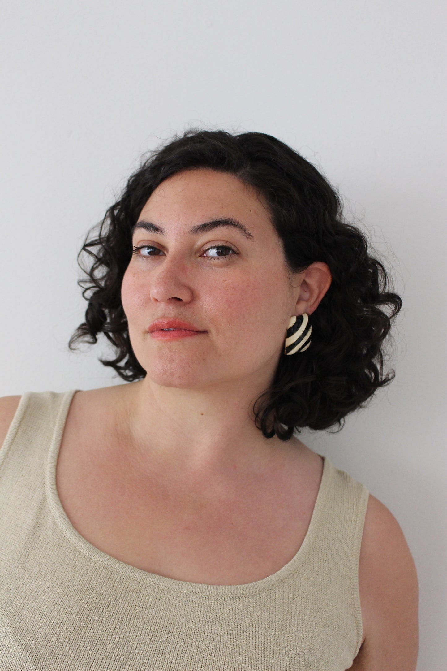 Statement Vintage Striped Square Earrings