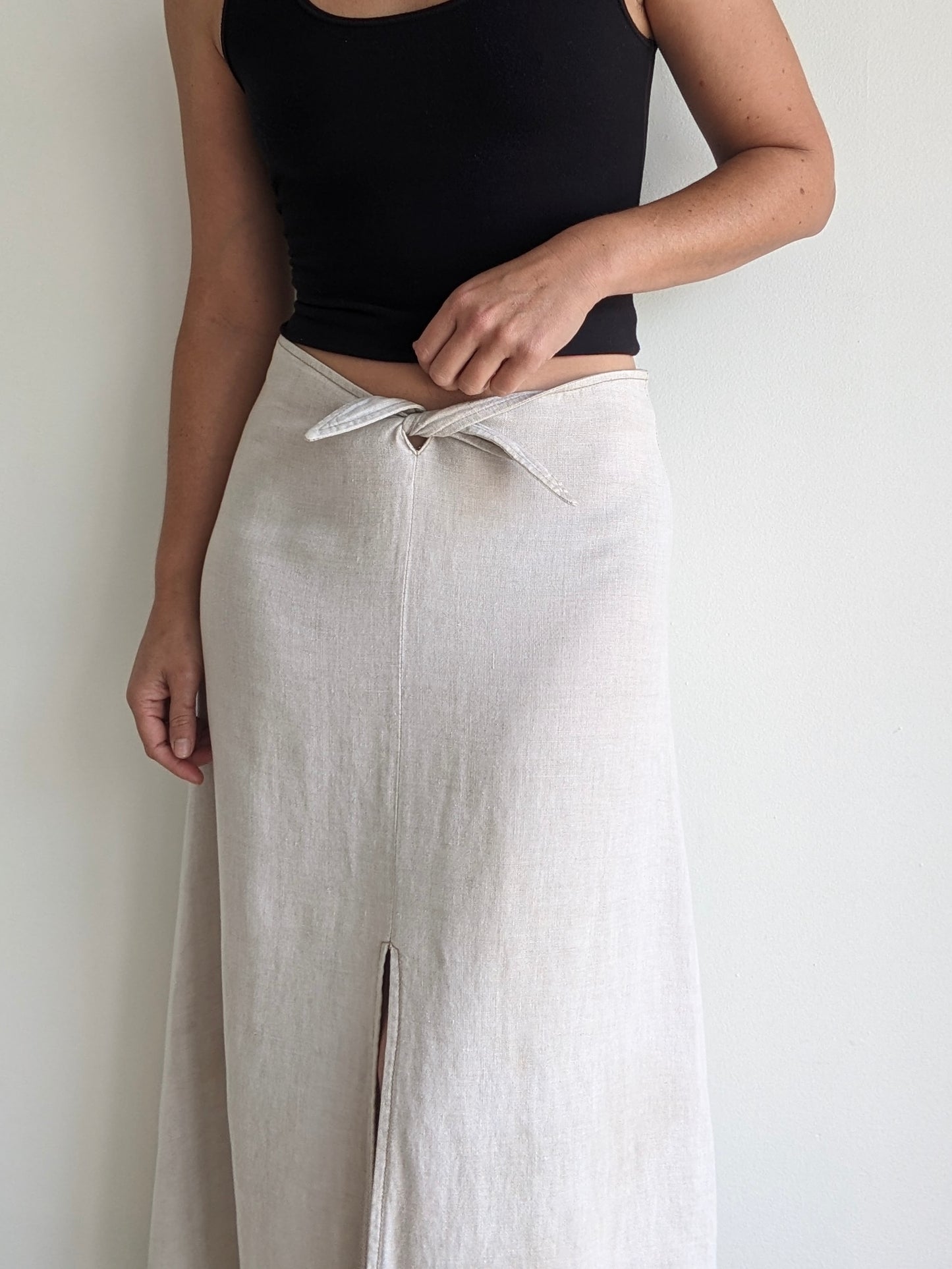 Vintage Guess Linen Tie Skirt