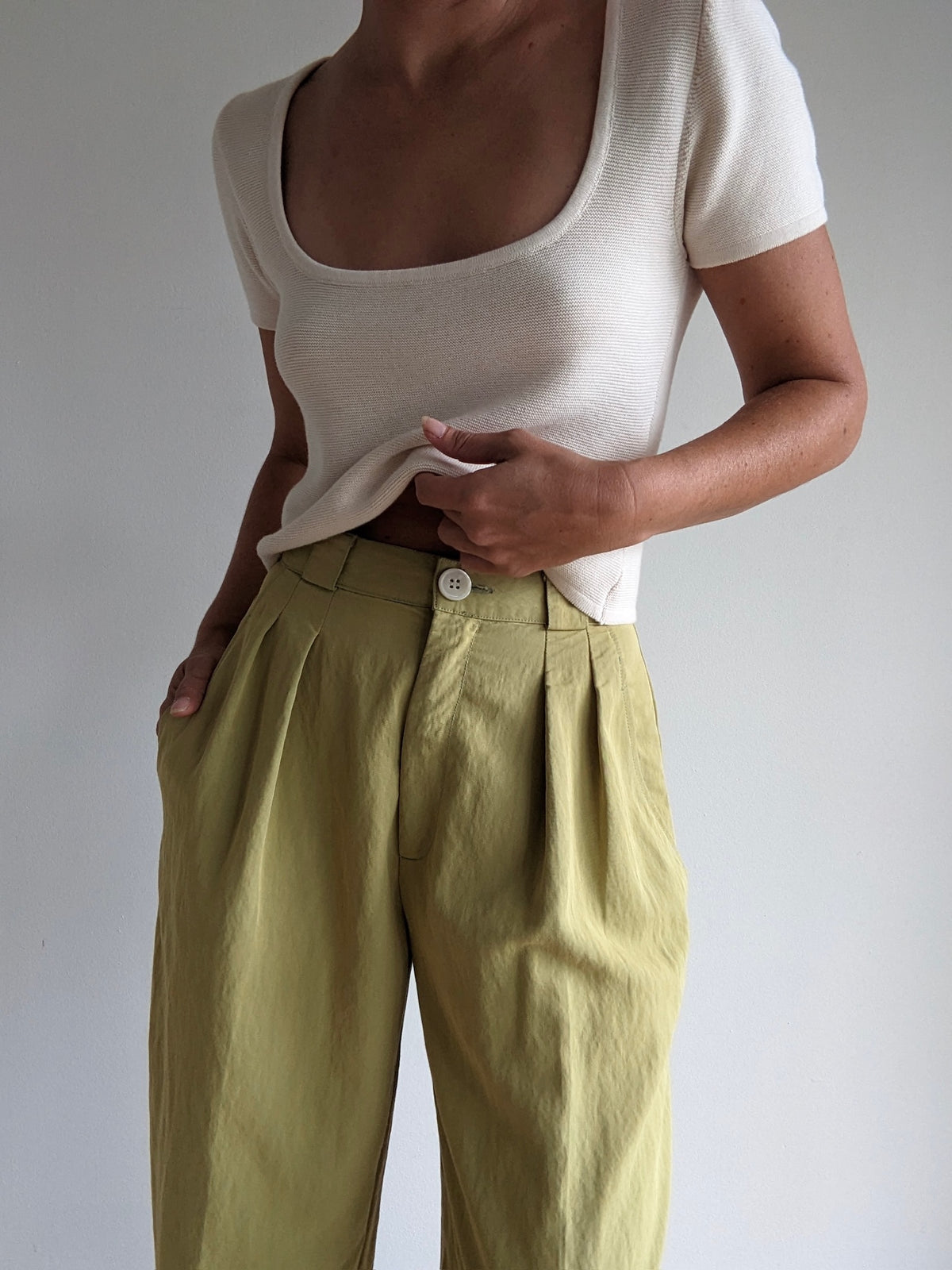 Amazing Vintage Esprit Lemongrass Wide Leg Pants