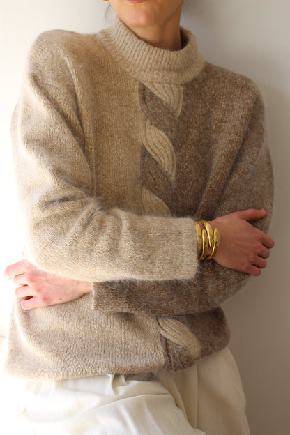 Vintage Two-Toned Silk & Angora Sweater