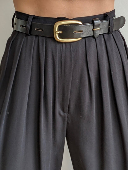 Vintage DKNY Onyx Leather Belt