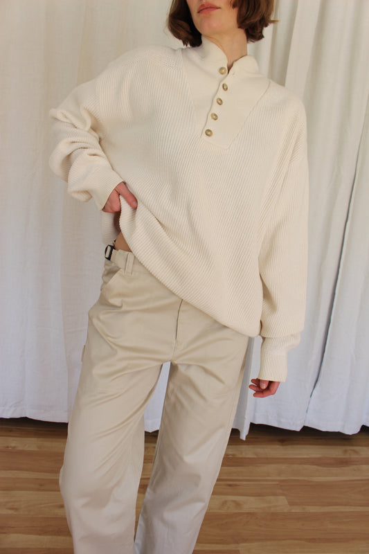 Favorite Vintage Vanilla Cotton Henley