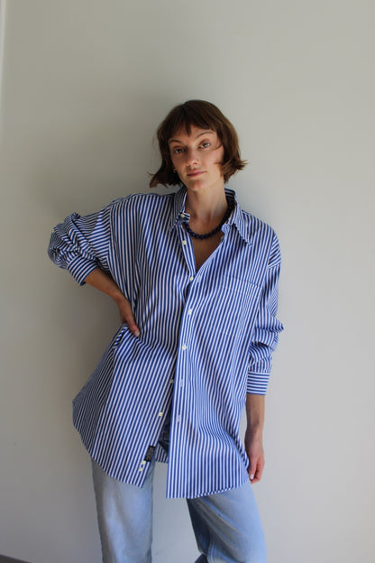 Vintage Bold Ocean Striped Button Down