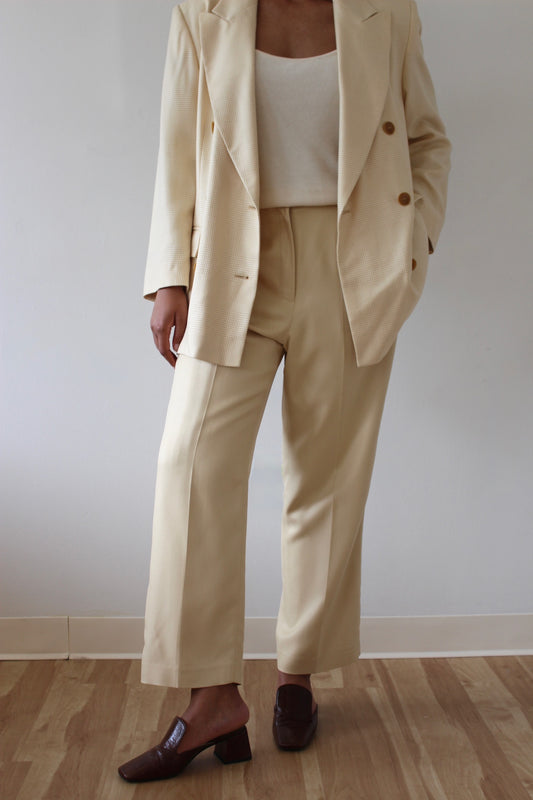 Vintage Butter Twilled Silk Pant