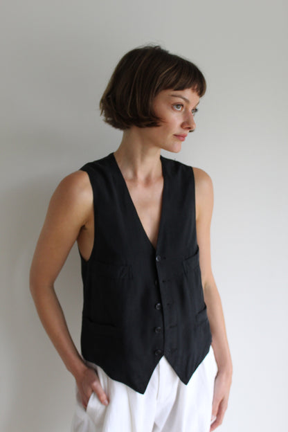 90s Vintage Smoke Silk Vest