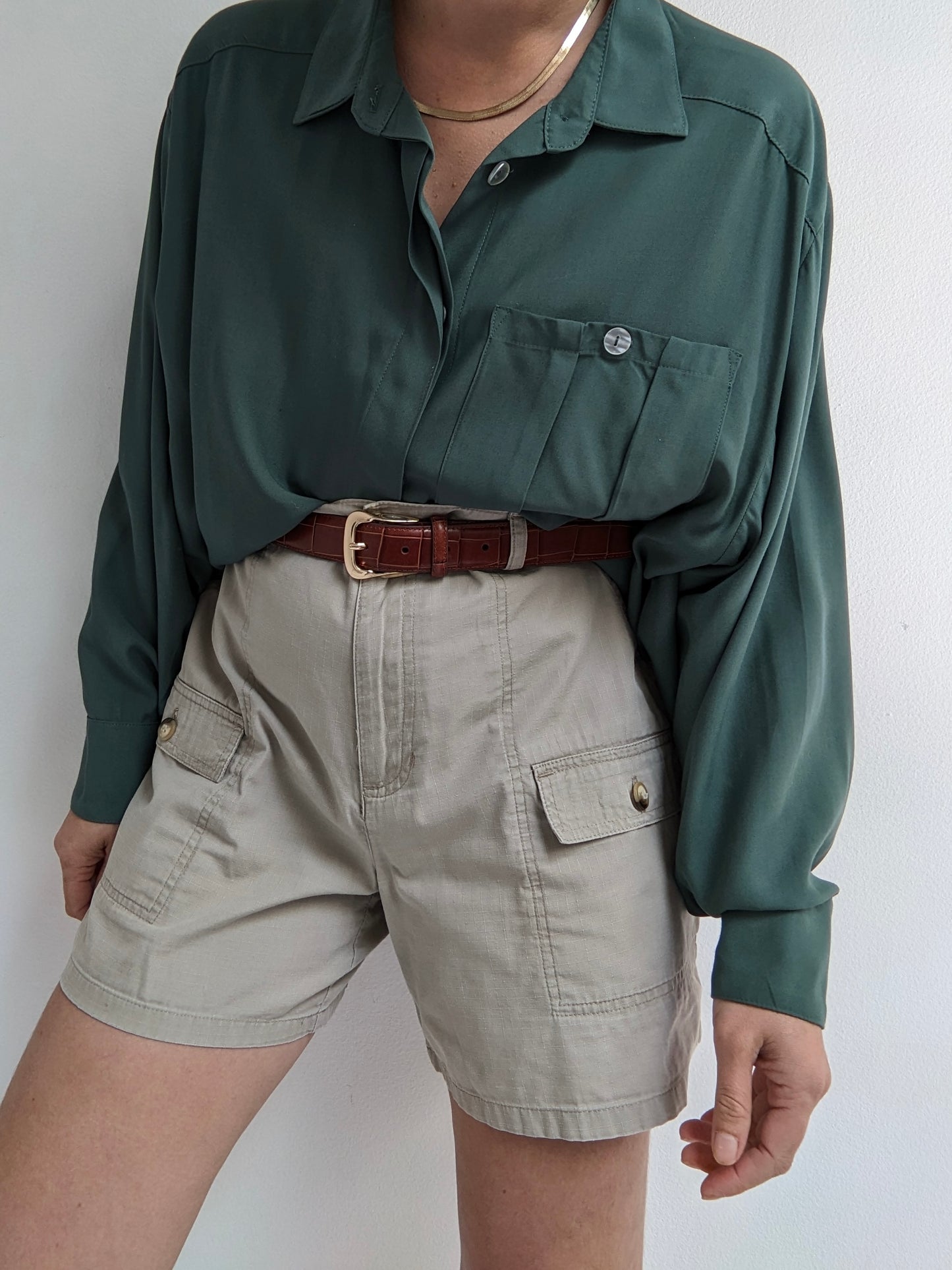 90s Stone Khaki Cargo Shorts