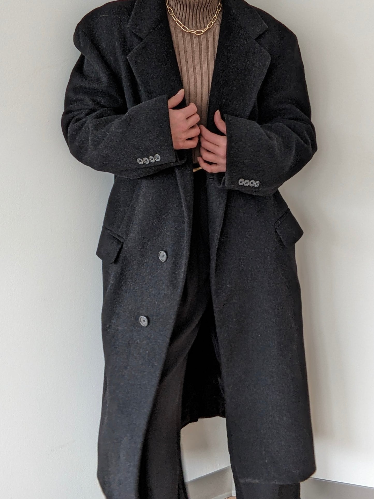 Vintage Smoke Grey Wool Coat