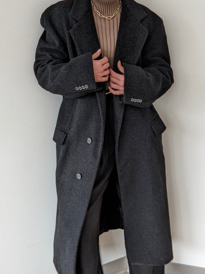 Vintage Smoke Grey Wool Coat