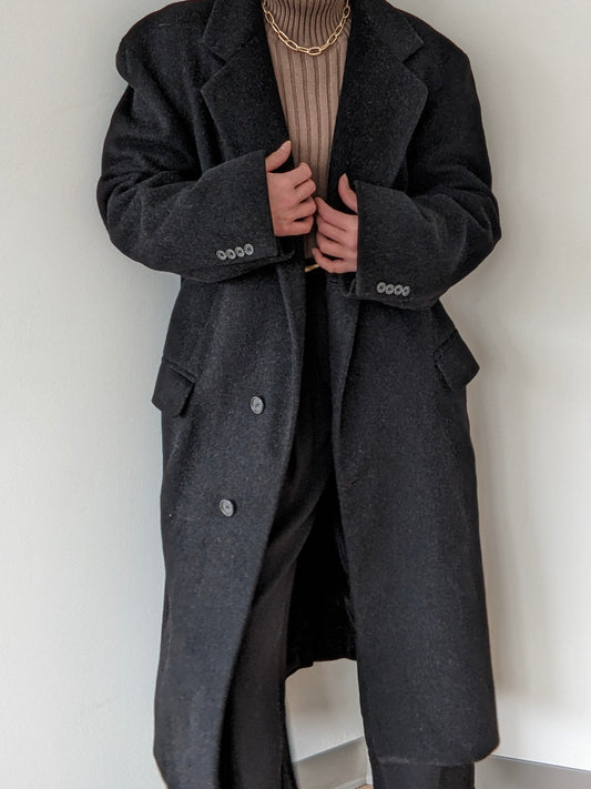 Vintage Smoke Grey Wool Coat
