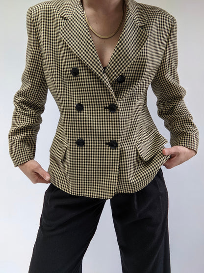 Vintage Woven Houndstooth Blazer