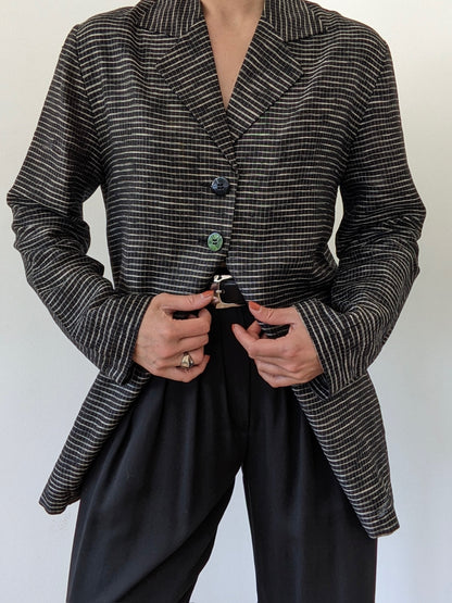 Lovely Vintage Grid Silk Jacket