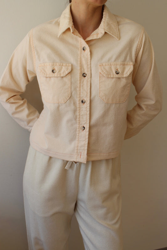 Reworked Long Sleeve Cropped Button Down