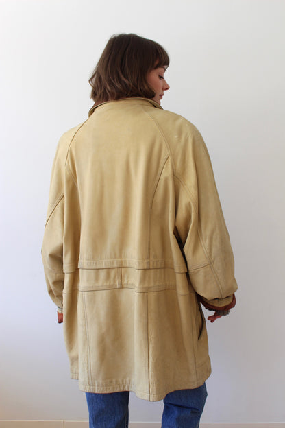 Incredible Vintage Two-Toned Leather Chore Coat