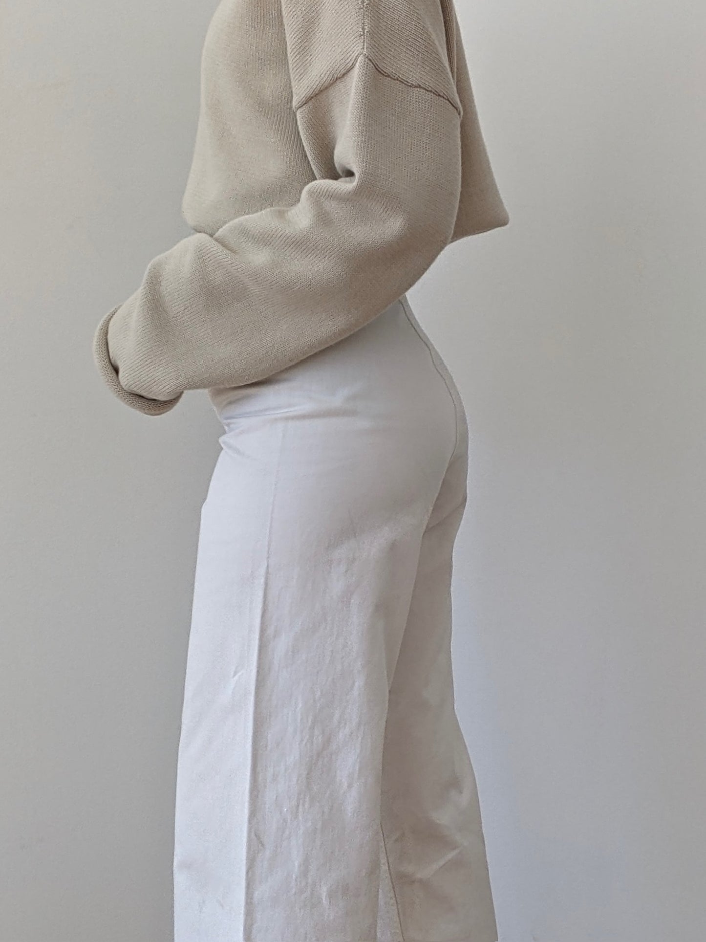 Amazing Vintage Eggshell Twilled Sailor Pants