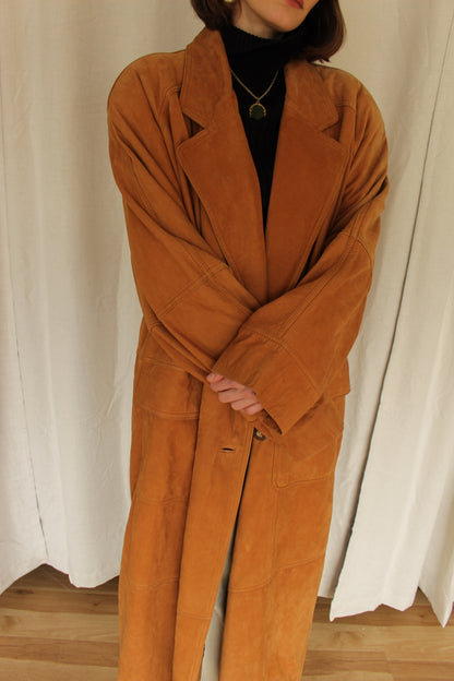 Vintage Clay Sueded Leather Coat