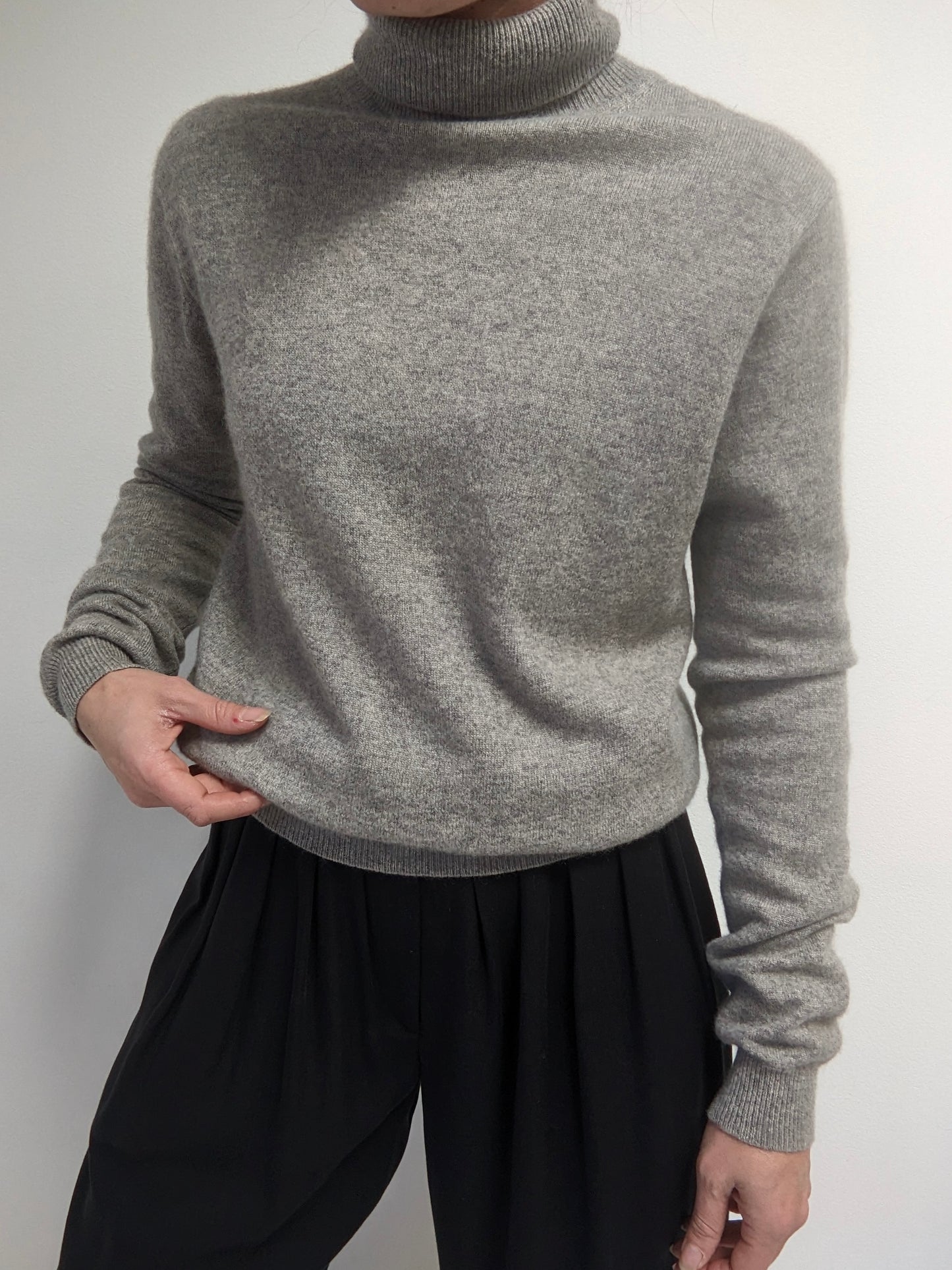 Vintage Stone Grey Cashmere Turtleneck