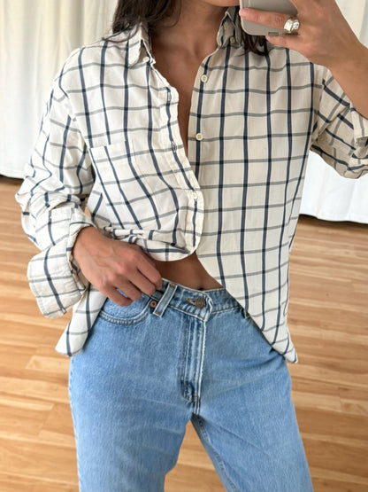 Vintage YSL Ocean Grid Button Down