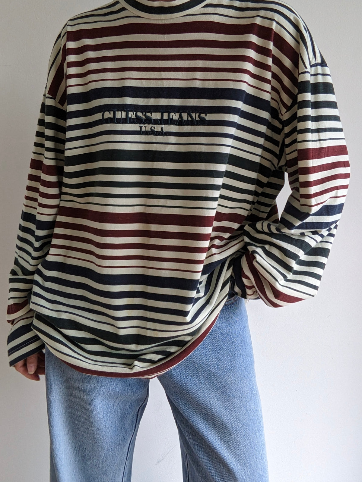90s Guess Jeans Bold Striped Long Sleeve