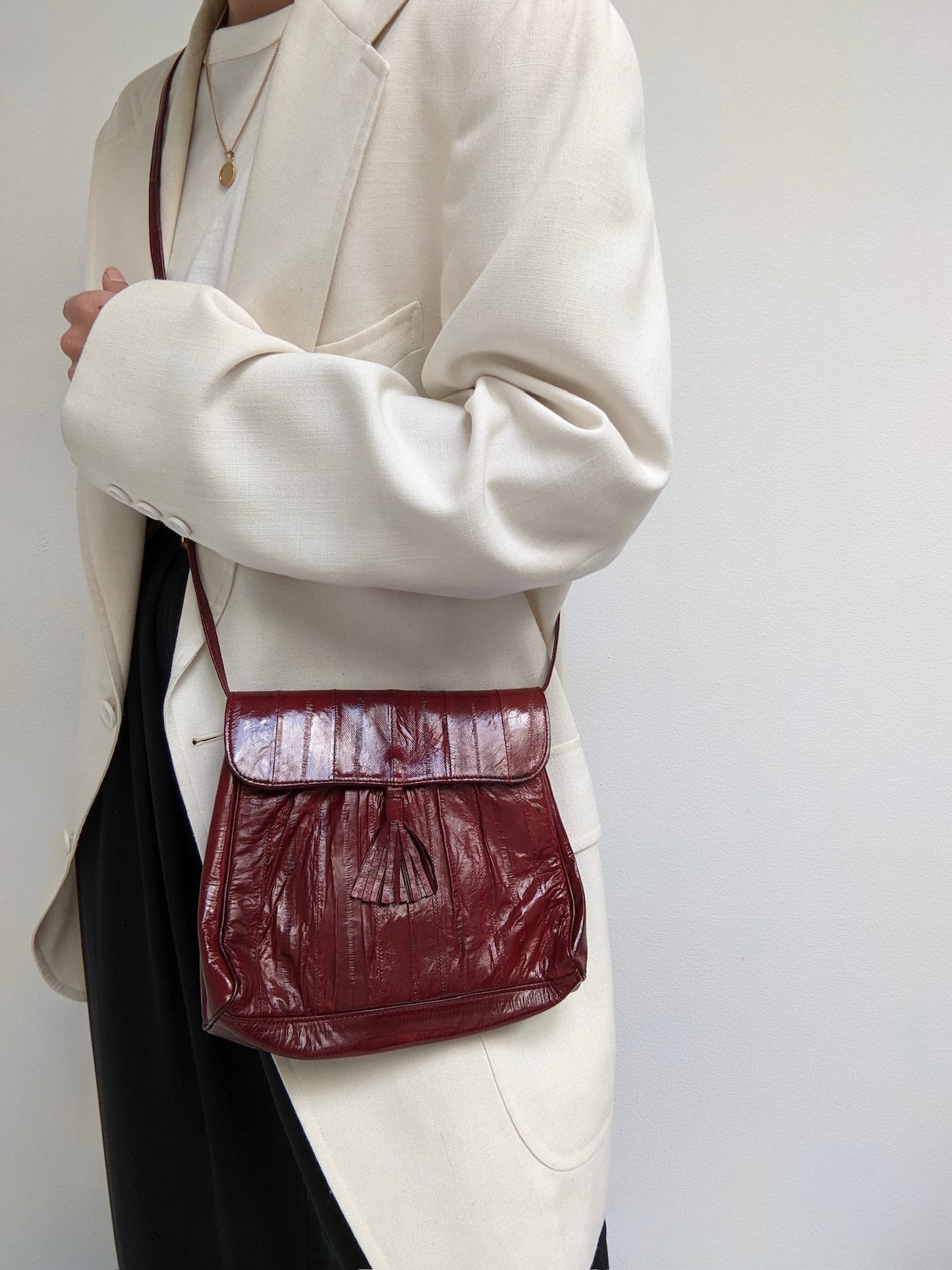 Vintage Cranberry Eel Skin Purse