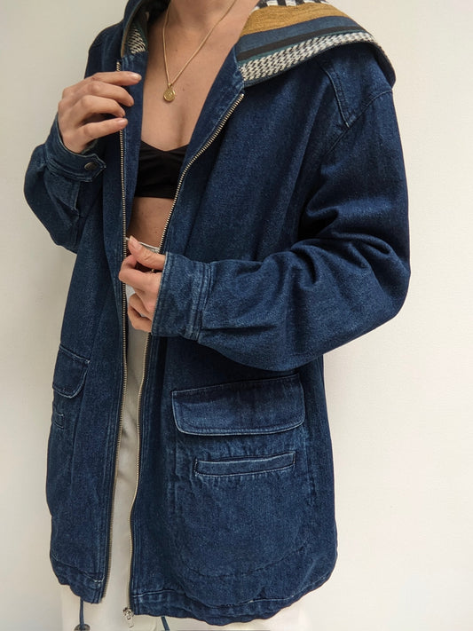 Vintage Hooded Denim Jacket