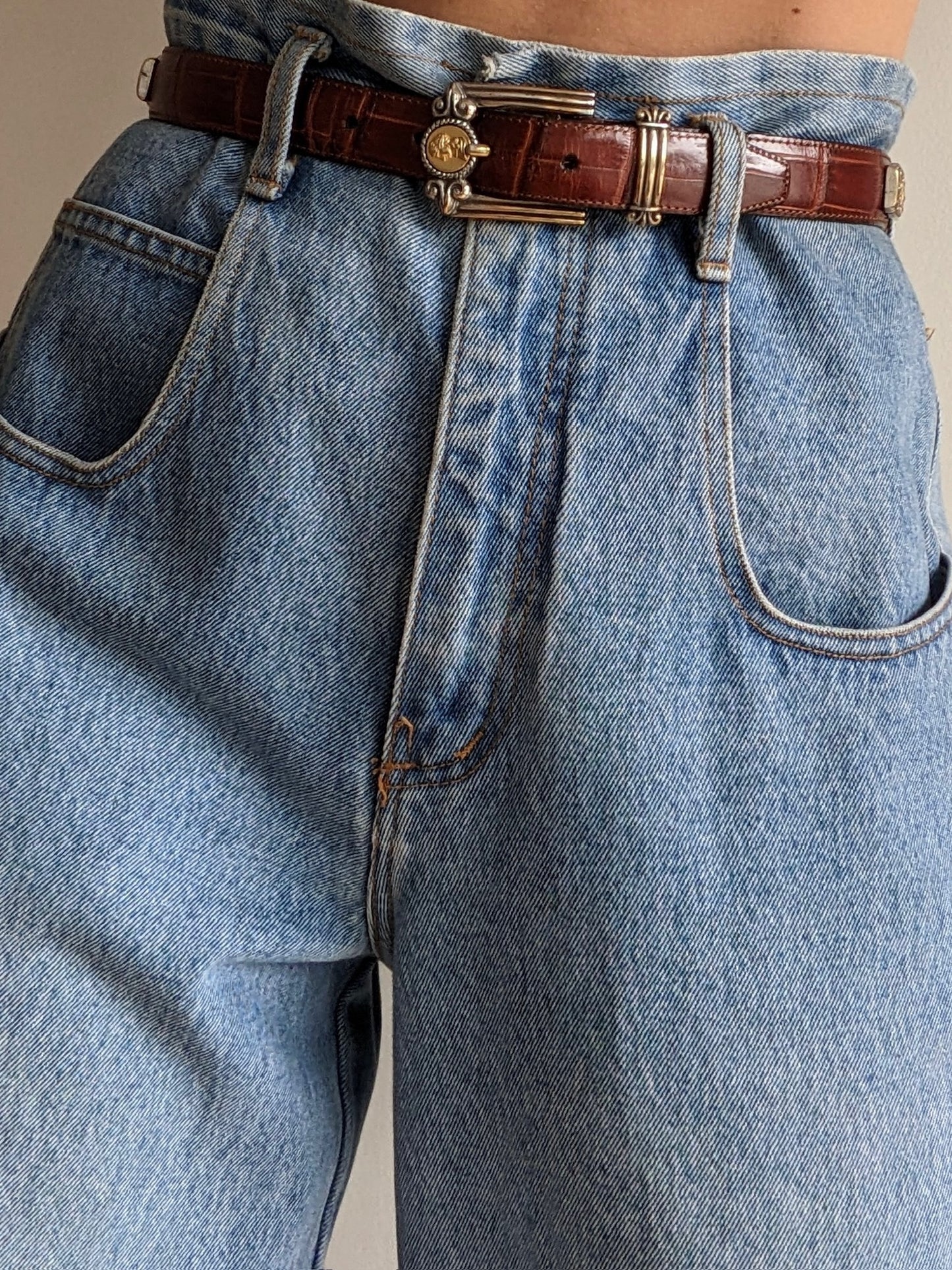 Vintage Embossed Leather & Coin Pendant Belt