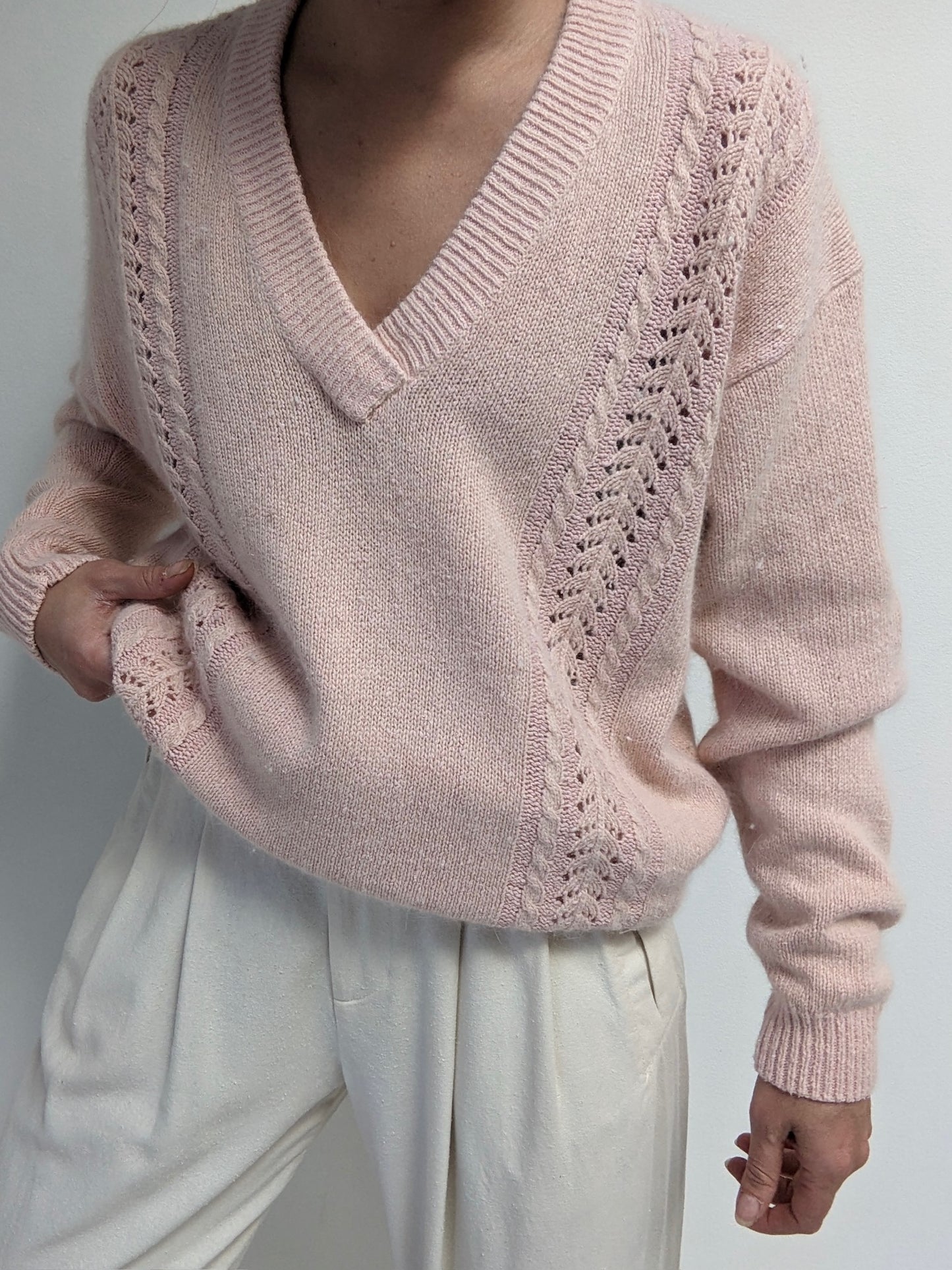 Vintage Blush Angora & Silk Sweater