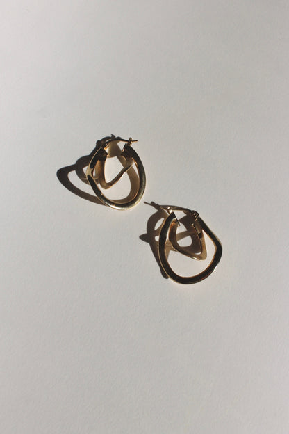 Vintage 14K Double Hoop Earrings