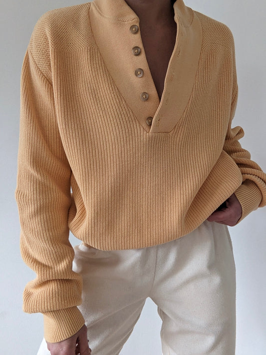 Favorite Vintage Tangerine Cotton Henley