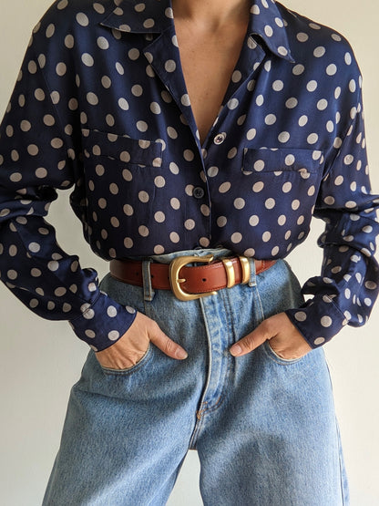 Vintage Escada Polka Dot Silk Blouse