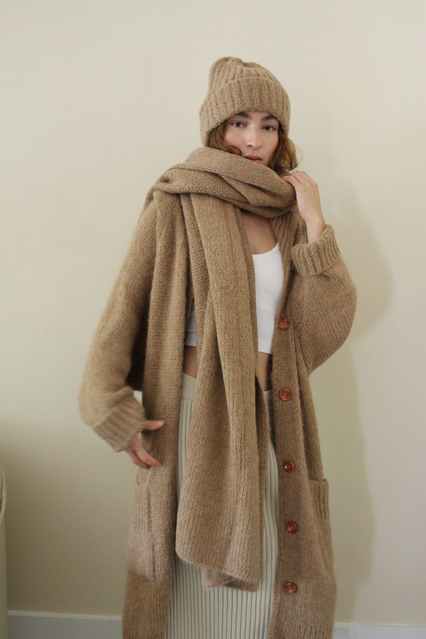 Ralphie Knitted Suri Alpaca Blanket Scarf