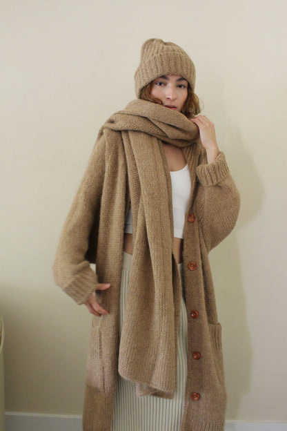 Ralphie Knitted Suri Alpaca Blanket Scarf