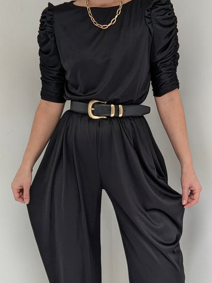 Statement Vintage Onyx Pleated Jumpsuit