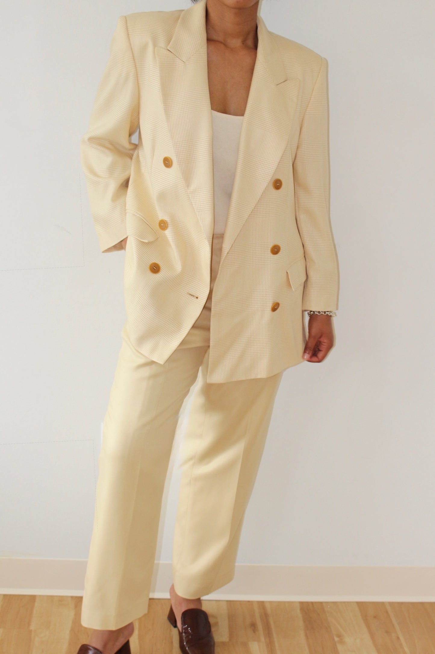 Vintage Butter Twilled Silk Pant