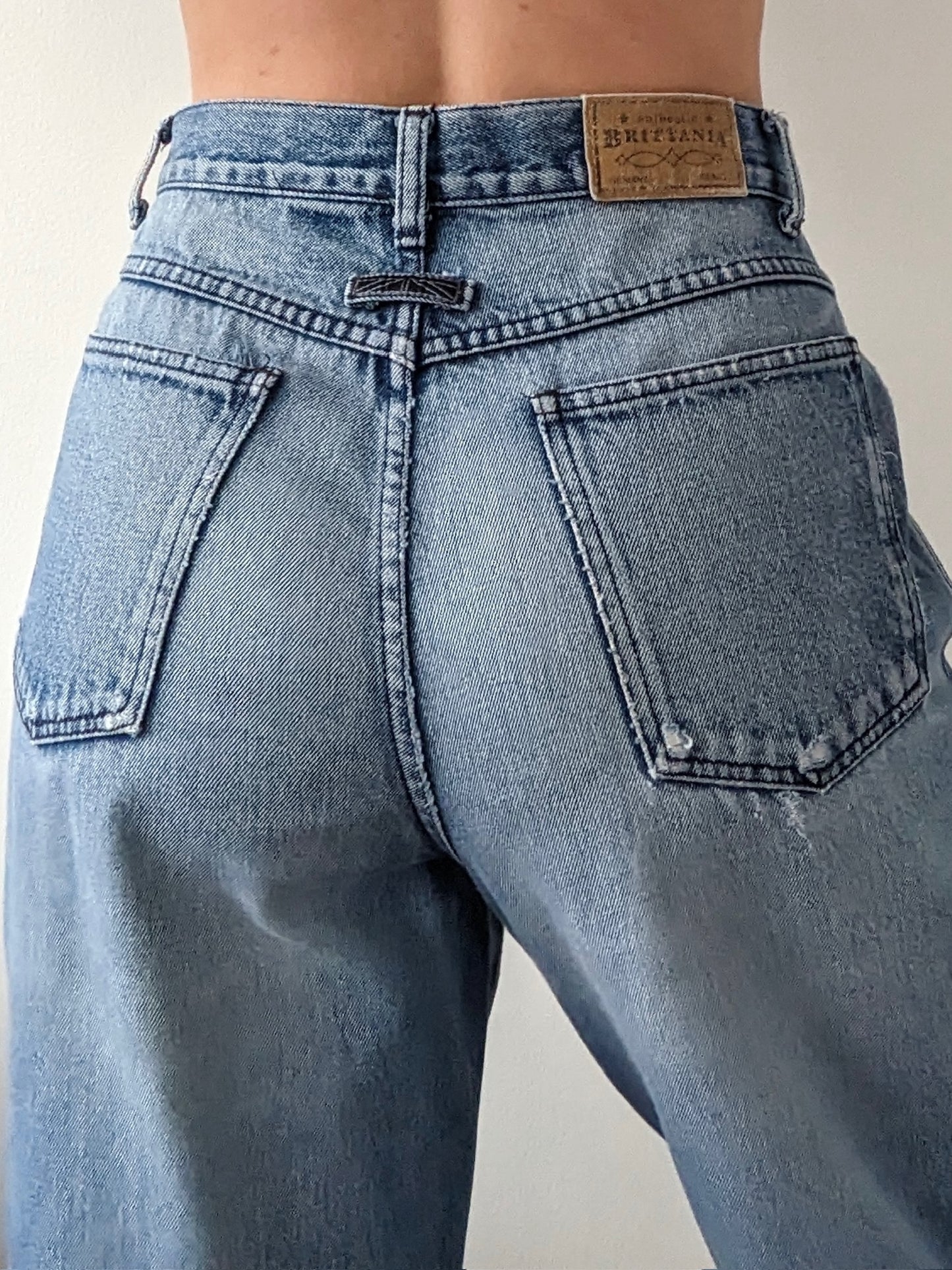 Vintage Faded Pleated Denim
