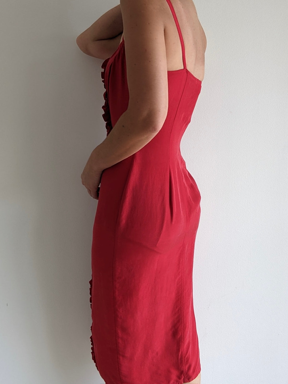 Gorgeous Vintage DKNY Ruffled Silk Dress