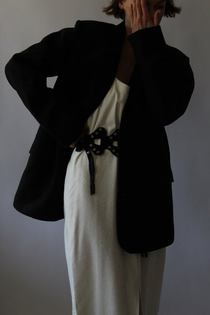 Rare Vintage Midnight Suede Fringe Belt