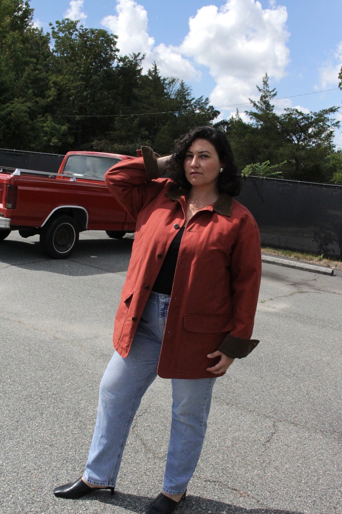 Vintage Brick Cotton Chore Coat