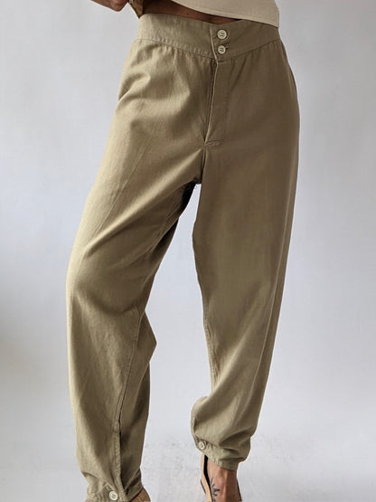 Incredible Vintage Khaki Twilled Trousers