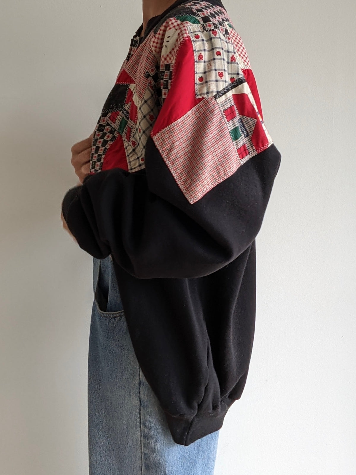 Amazing Vintage Patchwork Quilt Sweatshirt Cardigan