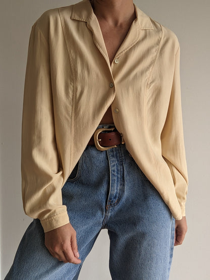 Vintage Sand Silk Blouse