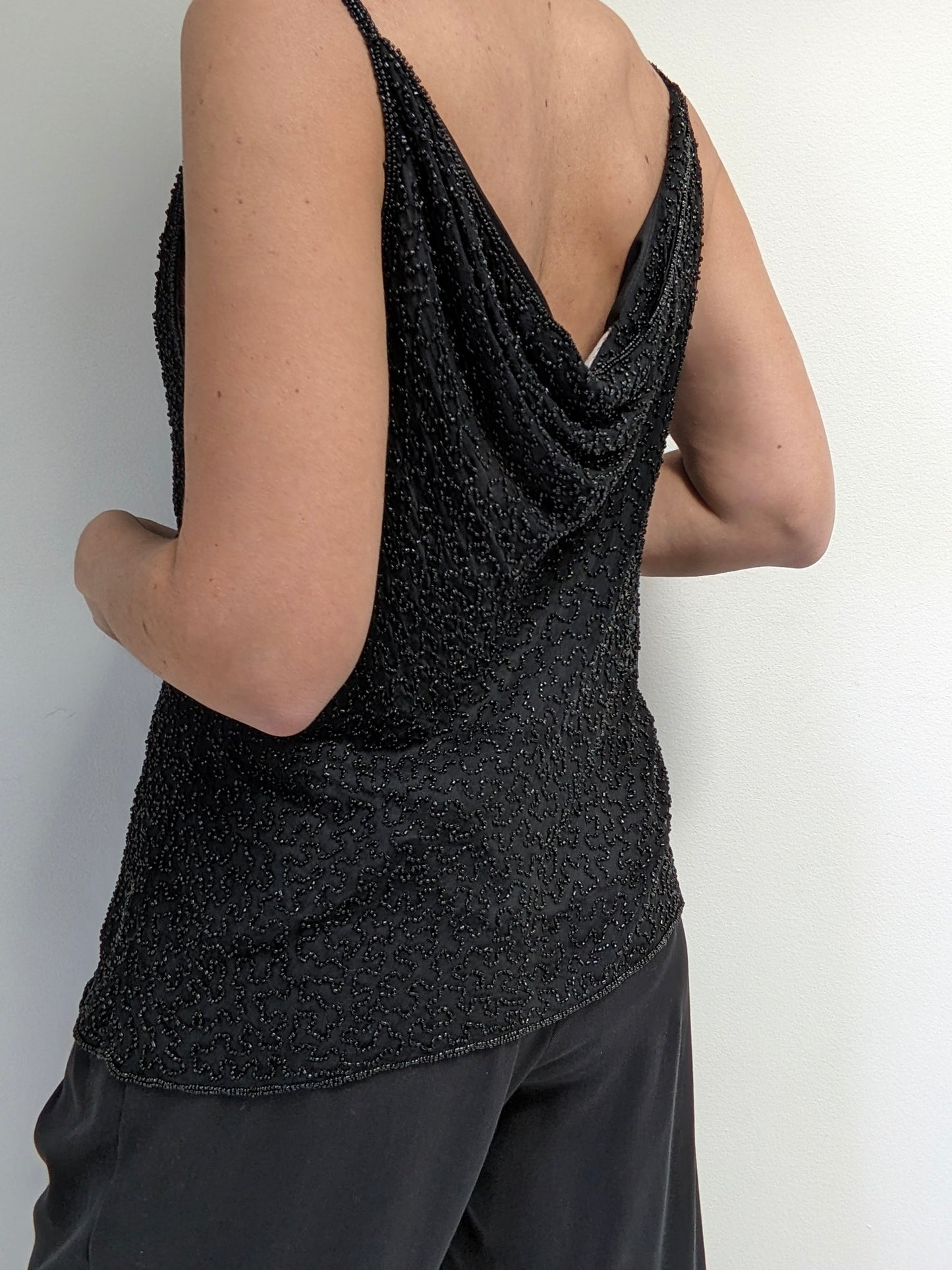 Beautiful Vintage Beaded Silk Top