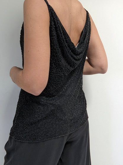 Beautiful Vintage Beaded Silk Top