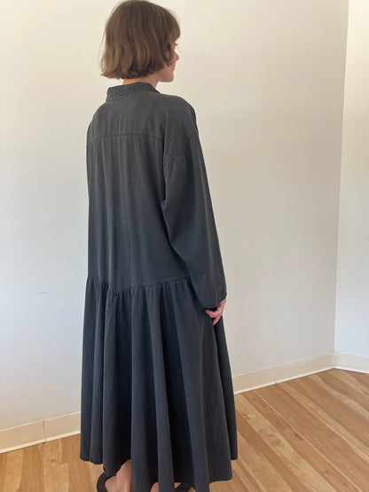Vintage Faded Black Drop Waist Dress