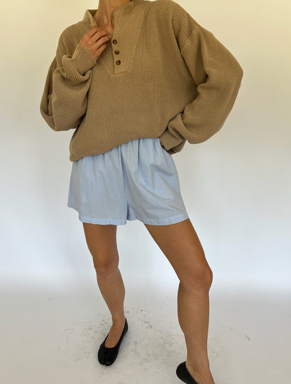 Favorite Vintage Latte Cotton Henley