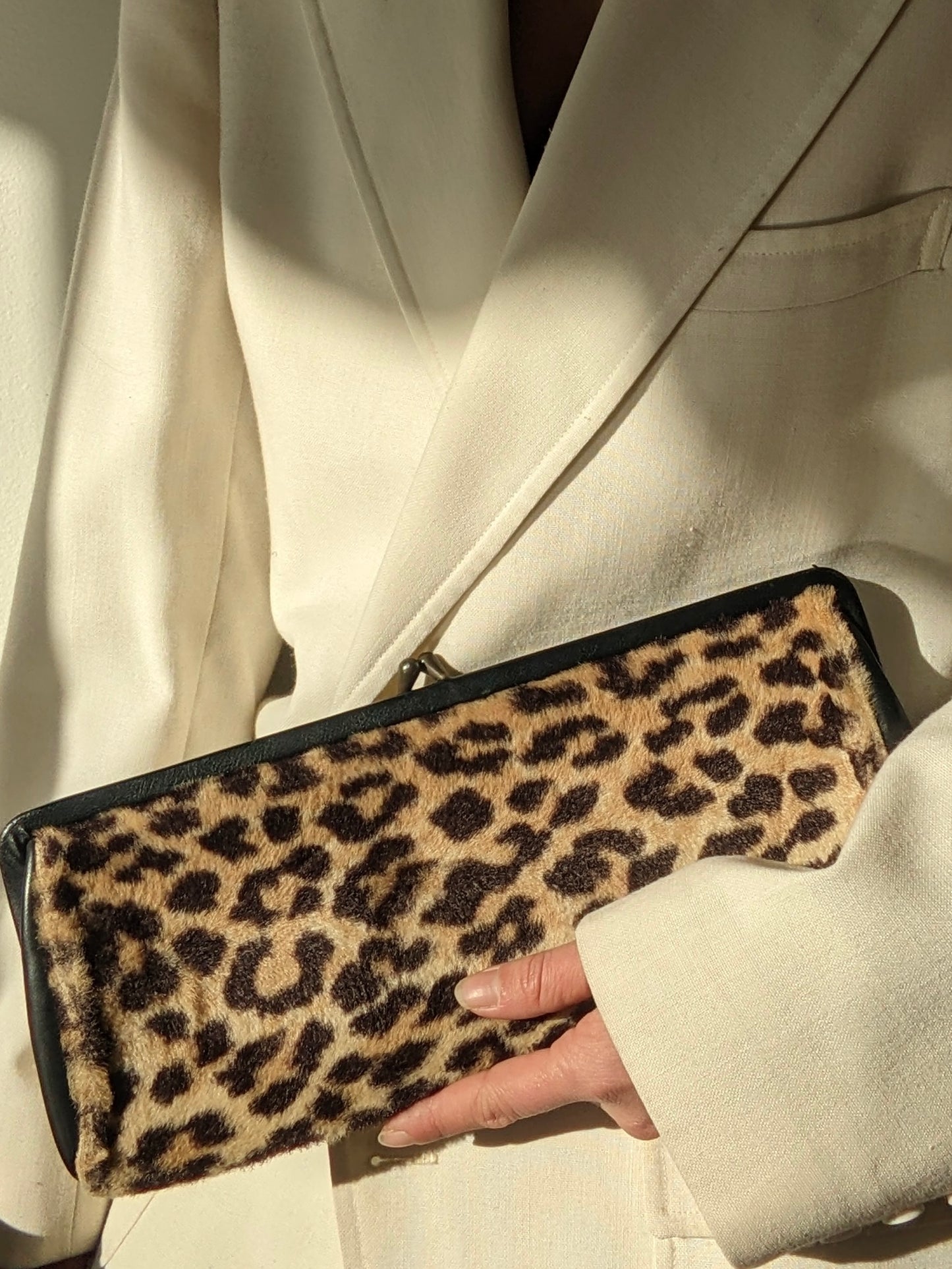 Favorite Vintage Faux Leopard Fur Clutch