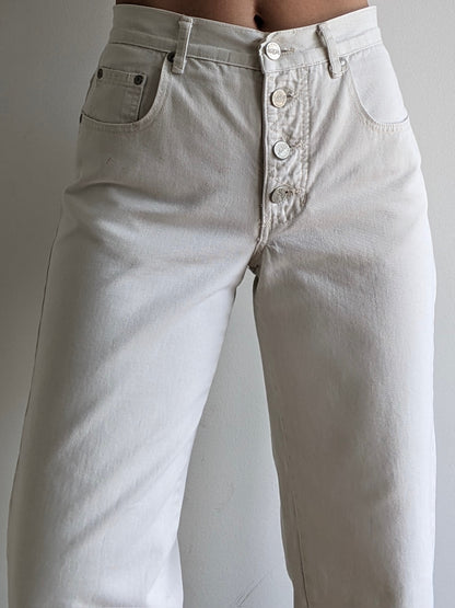 Vintage Wide Leg Button-Fly Denim