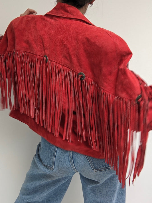 Rare Vintage Cayenne Fringe Suede Jacket